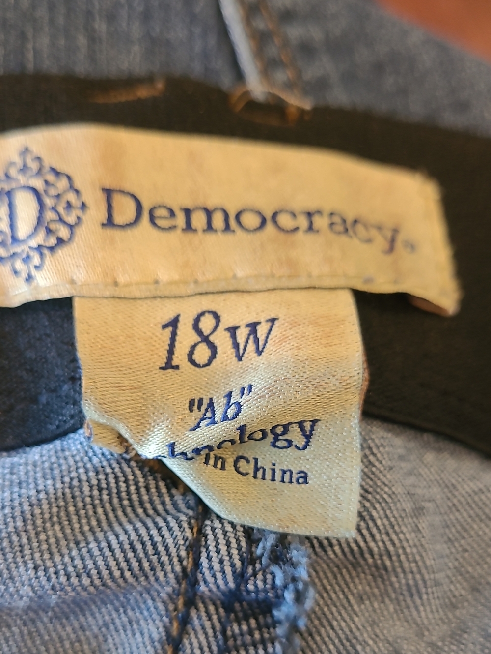 Democracy Blue Ab Technology Classic Straight-Leg Blue Jeans Size 18W - Picture 5 of 8